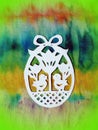 White Easter egg. Paper cutting Royalty Free Stock Photo