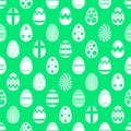 White Easter eggs design seamless green pattern Royalty Free Stock Photo