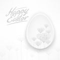 White Easter floral egg with lettering