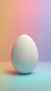 White Egg on Pastel Background - Minimalist Composition Royalty Free Stock Photo