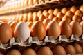 White egg is placed in brown egg carton surrounded by other eggs. Generative AI Royalty Free Stock Photo