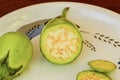 White eggplant in plate cup closeup on isolated background