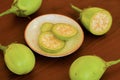 White eggplant in plate cup closeup on isolated background