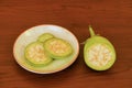 White eggplant in plate cup closeup on isolated background