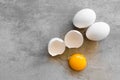 White eggs on a concrete table Royalty Free Stock Photo