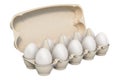 White Eggs in an egg carton, 3D rendering Royalty Free Stock Photo