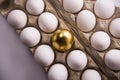 White eggs and Golden egg Royalty Free Stock Photo