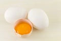 White eggs with one broken Royalty Free Stock Photo