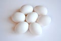 White eggs on a white background Royalty Free Stock Photo