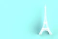 White eiffel tower on blue background Royalty Free Stock Photo