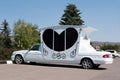White elaborate limousine made to look like a carriage