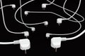 White electric cables with schuko plugs Royalty Free Stock Photo