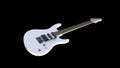 White electric guitar, music instrument isolated on black Royalty Free Stock Photo