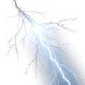 White electric lightning strike with bright sparks Royalty Free Stock Photo