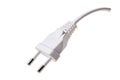 White electric plug with cable. Accessories for powering home appliances