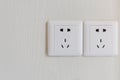 white electric plugs or outlet on wall