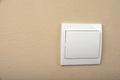 White electric switch with on a wall and without cover Royalty Free Stock Photo