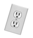 White electric wall outlet receptacle Royalty Free Stock Photo