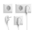 White Electric Wall Socket With Plug