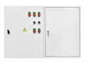 White electrical control cabinet isolated on white background Royalty Free Stock Photo