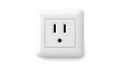 A white electrical outlet on a white wall (ai generated) Royalty Free Stock Photo