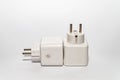 White electrical plugs isolated on a white background Royalty Free Stock Photo