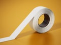 White electrical tape isolated on yellow background. 3D illustration