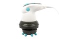 White electronic massager with a rotating brush for body massage isolated on white background. Royalty Free Stock Photo