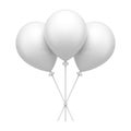 White elegant rubber balloons on sticks heap inflatable air design elements realistic 3d icon vector