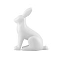 White elegant sitting rabbit Easter statuette decorative design side view realistic 3d icon vector