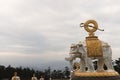 White elephant statue at emei Mount Royalty Free Stock Photo