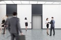 White elevator hall, people Royalty Free Stock Photo