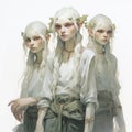 White Elf Girls A Stunning Portraiture In The Style Of Peter Mohrbacher