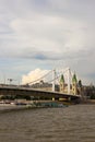 White Elisabeth bridge in Budapest, Hungary, over the Danube river