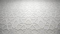 White Embossed Geometric Islamic Star Pattern on Marble Texture Background islamic pattern Royalty Free Stock Photo