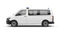 White Emergency Service Van with Blue Lights, Side View Royalty Free Stock Photo