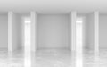 white empty abstract hall with bright lighting 3d render illustration