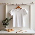 White empty baby shirt mockup.AI generation