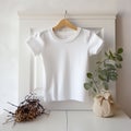 White empty baby shirt mockup.AI generation