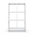 White empty bookcase template. Realistic isolated vector.