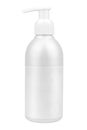 white empty bottle, for cosmetics and medicines, on a white background with place for text Royalty Free Stock Photo