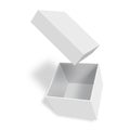 White empty box with an open lid isolated on a white background Royalty Free Stock Photo