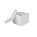 White empty box with an open lid isolated on a white background Royalty Free Stock Photo