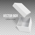 White empty box with an open lid on a transparent background Royalty Free Stock Photo