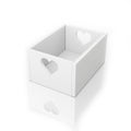 White empty box on white with hearts Royalty Free Stock Photo