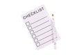 Empty checklist with pencil on transparent background