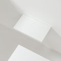 White empty cube shelf in the empty room, 3d rendering