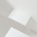 White empty cube shelf in the empty room, 3d rendering Royalty Free Stock Photo