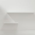 White empty cube shelf in the empty room, 3d rendering