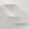 White empty cube shelf in the empty room, 3d rendering Royalty Free Stock Photo